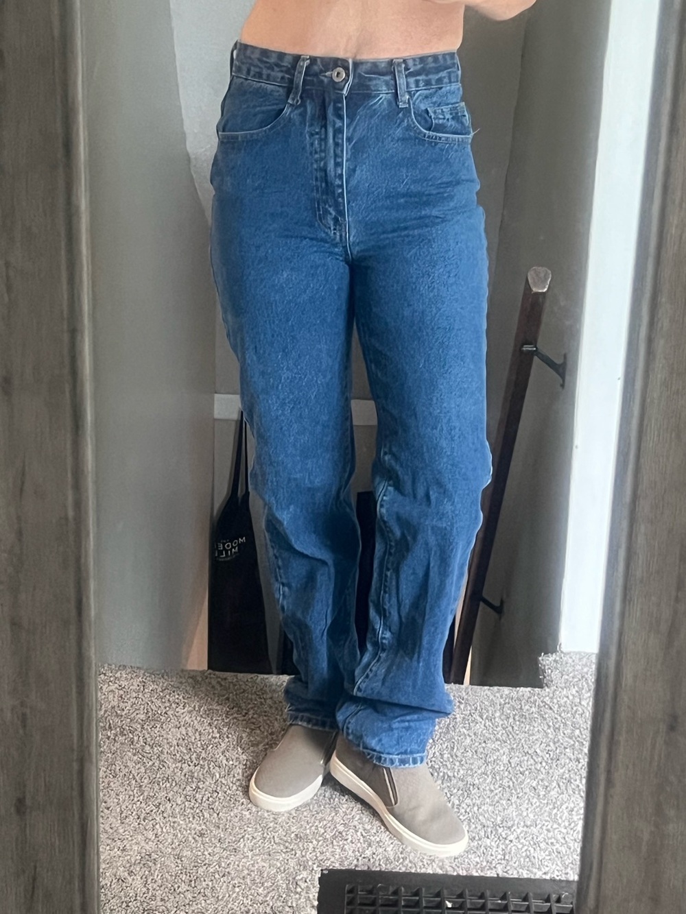 Cotton On High-Rise Dark Blue Straight Jeans